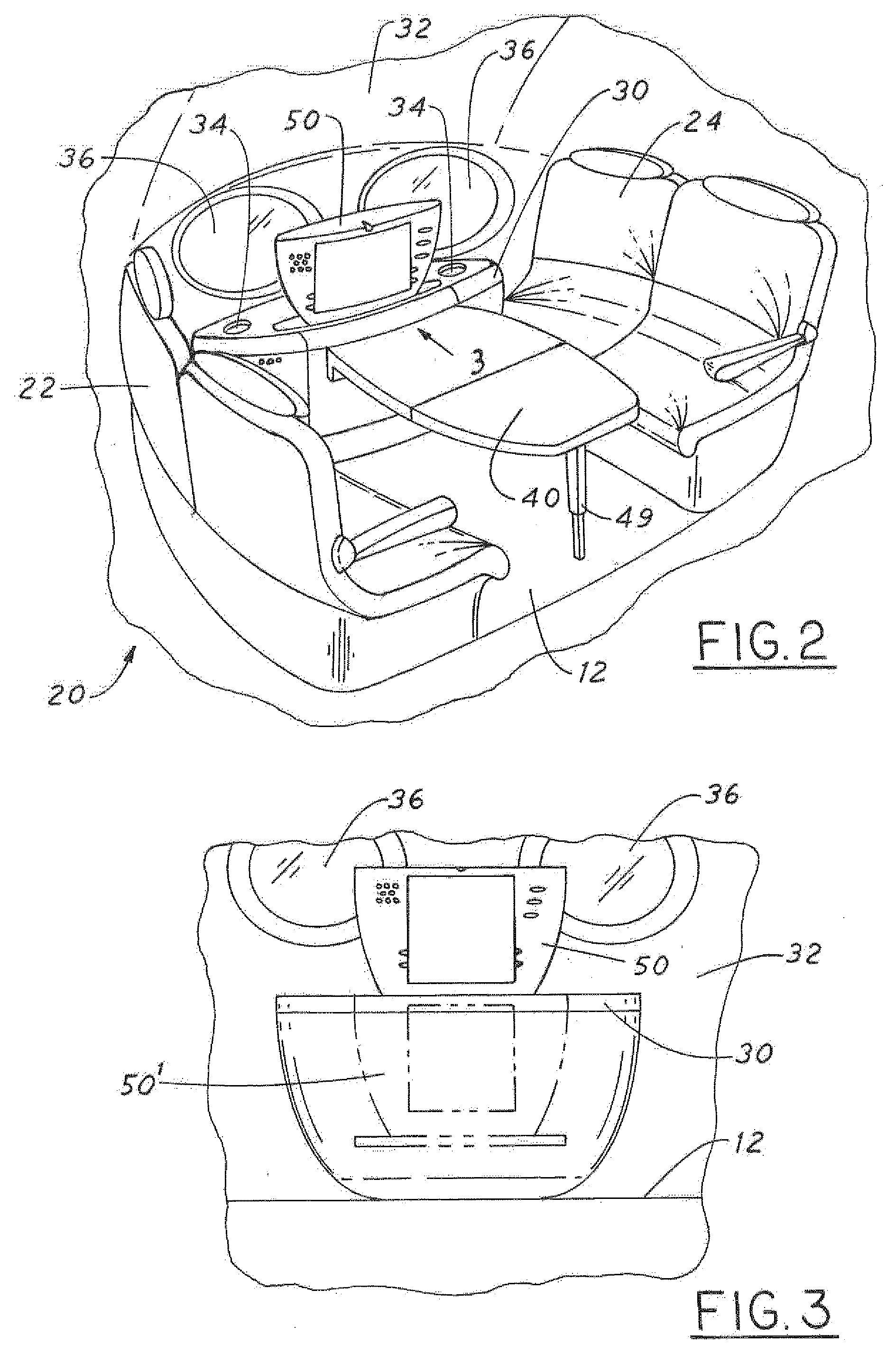 Interior seating architecture for aircraft