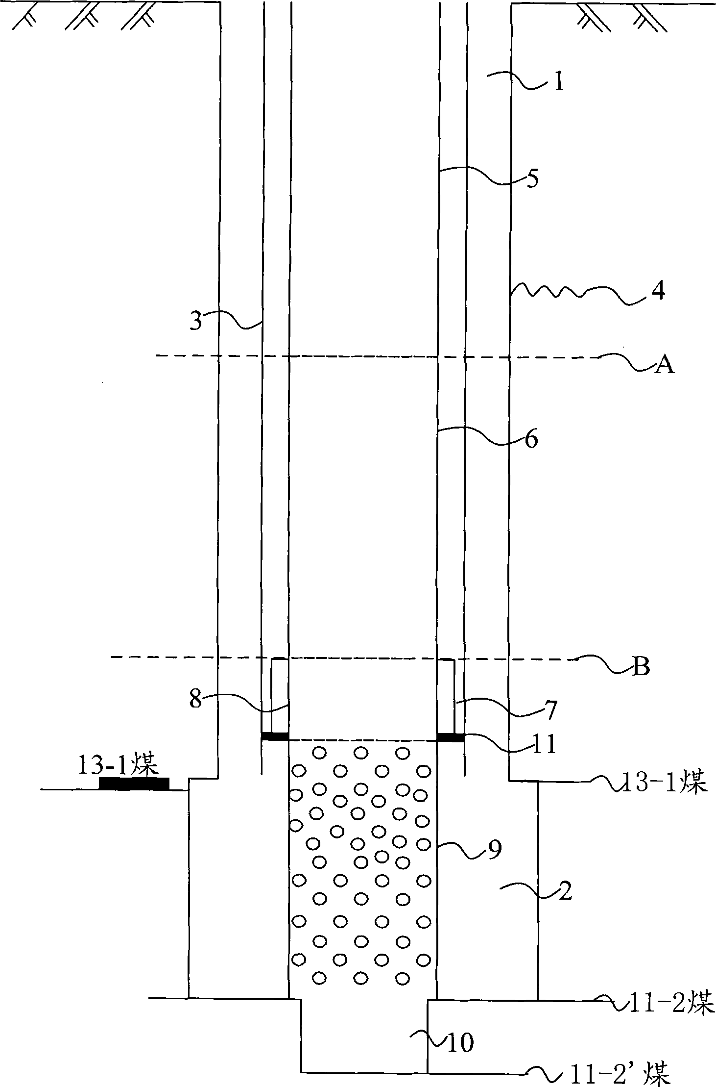 Gas drainage borehole and construction method thereof