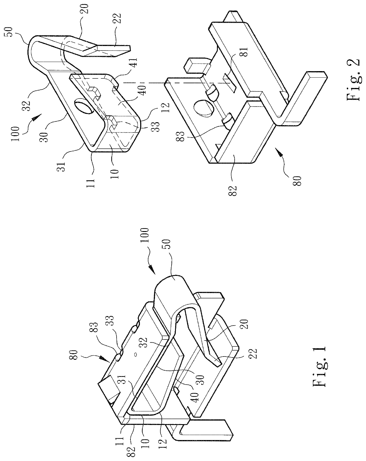 Metal leaf spring structure of electrical connection terminal