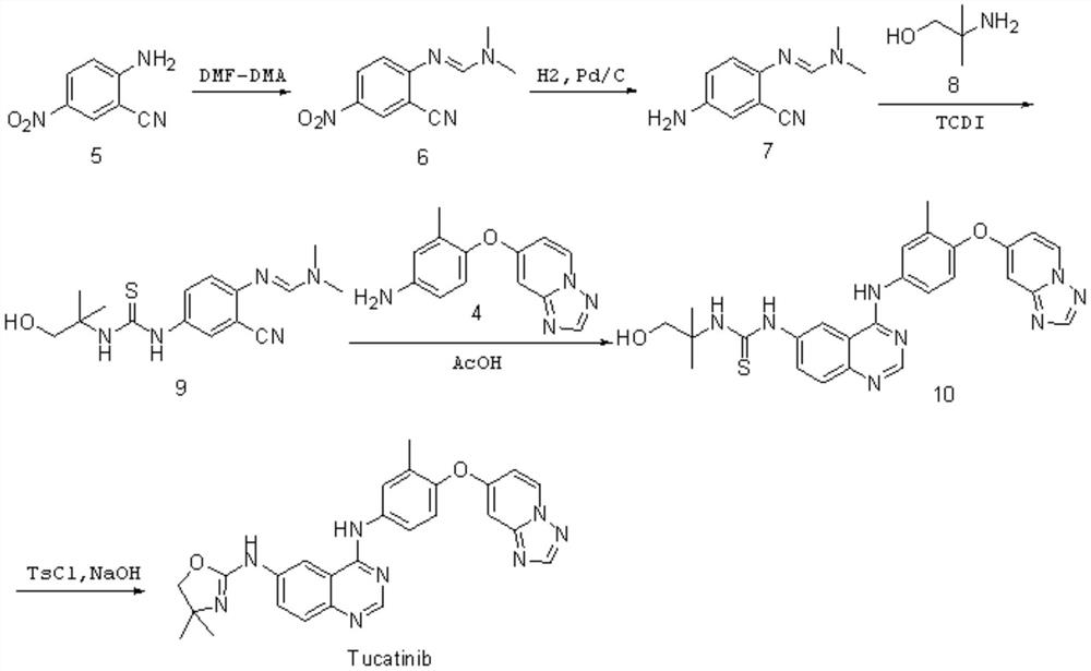 Preparation method of tucatinib