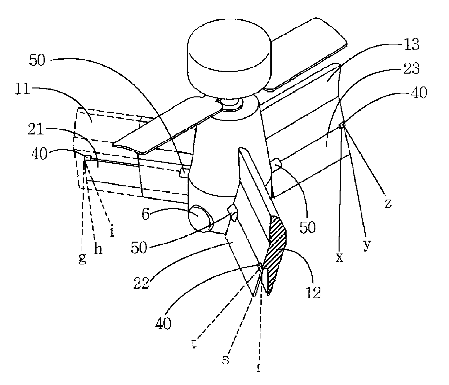 Bottom blade type trefoil flight vehicle