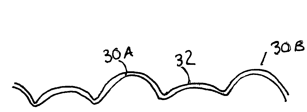 Electrolyte sheet with a corrugation pattern