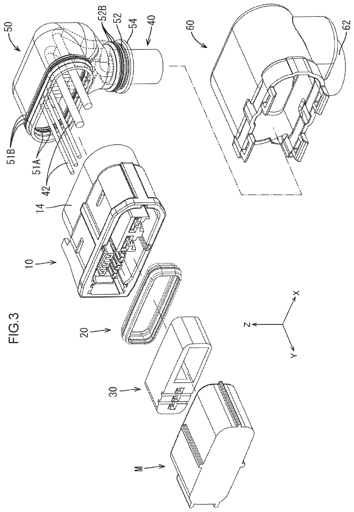 Waterproof structure of connector