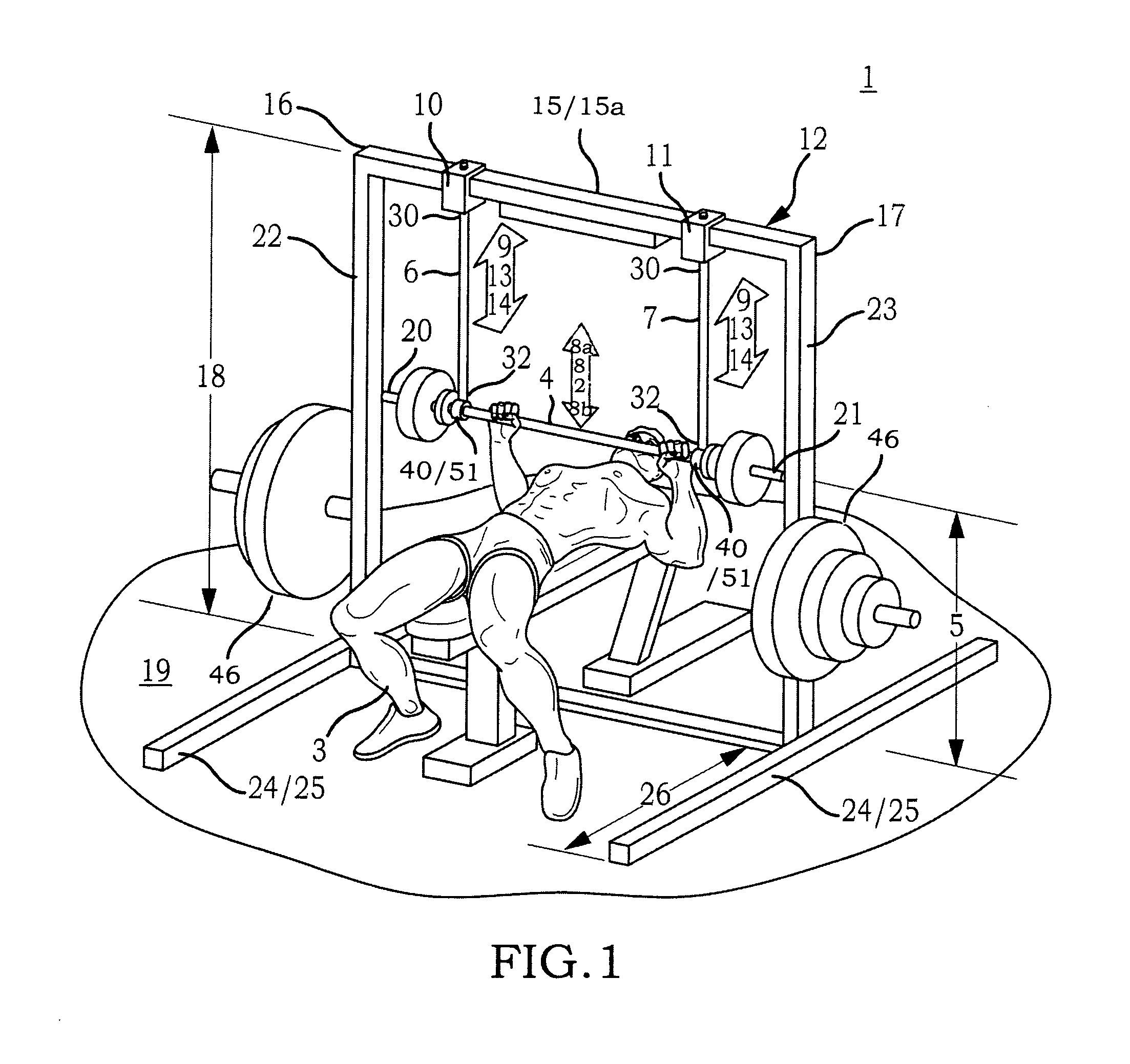 Weight lifting free fall restraint system