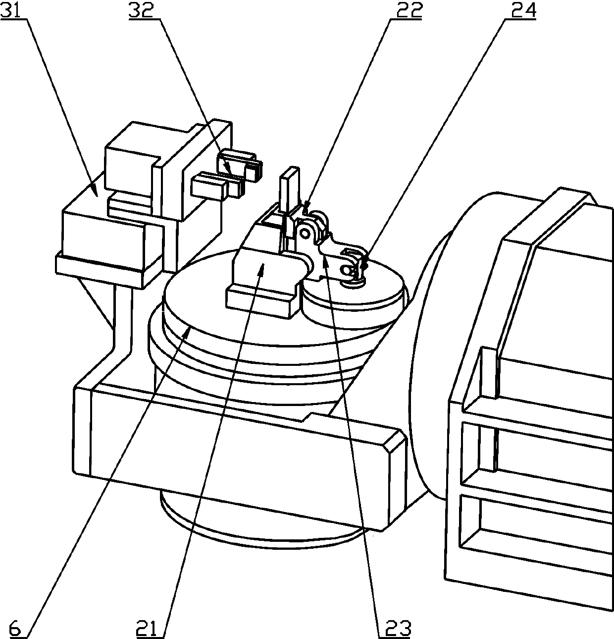 Built-in automatic feeding and discharging device capable of realizing progressive feeding of bars