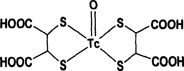 Technetium-99m signed dimercaptosuccinate complexes, preparing method and application thereof