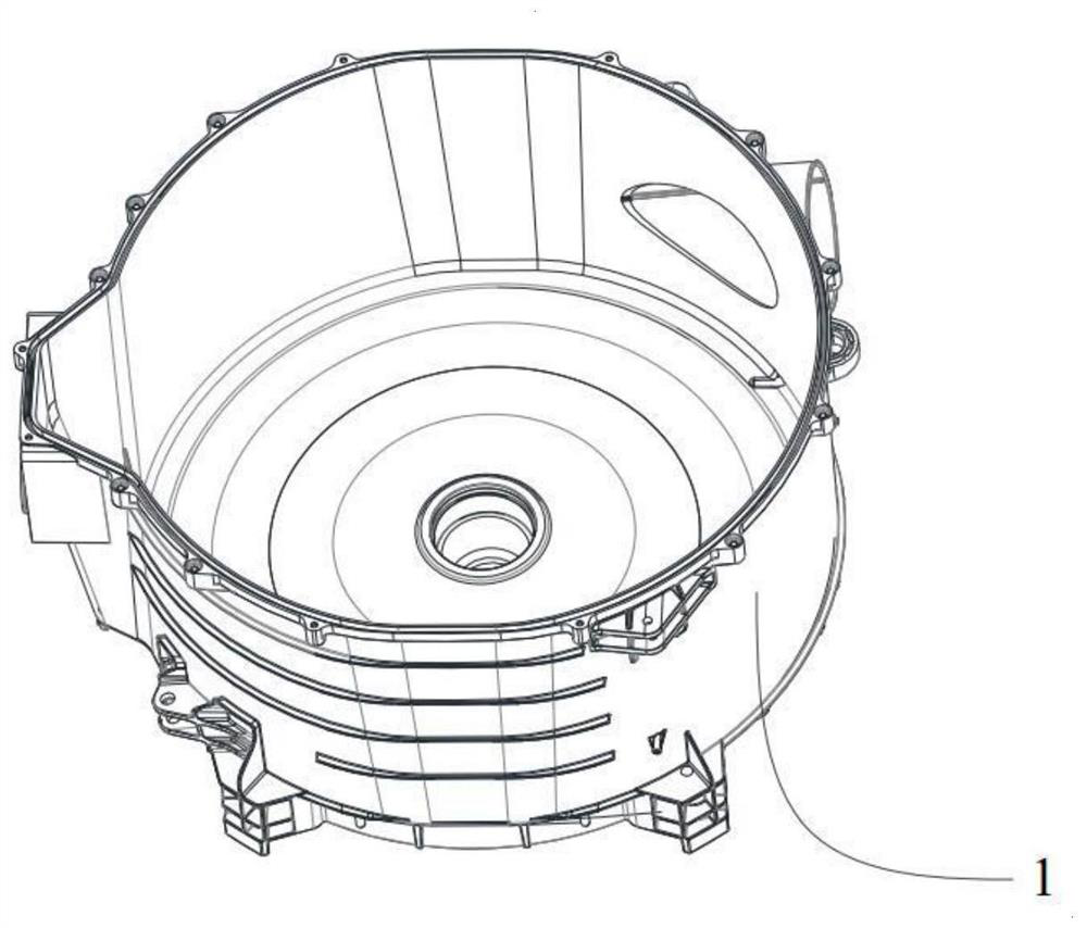 Method for improving assembling strength of plastic outer cylinder and metal bearing assembly of washing equipment