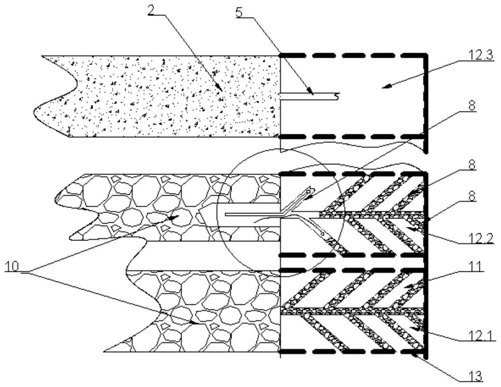 Strip mine end slope thin coal seam dendritic reverse type underground mining method