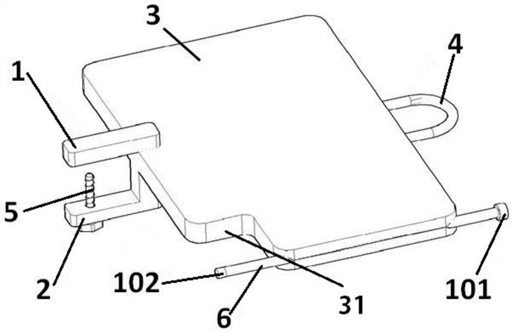 A support device used in the beveling stage of a ship plate and its application method