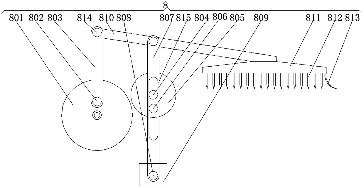 Sesame seed candy dicing device transforming rotating force into reciprocating cutter type