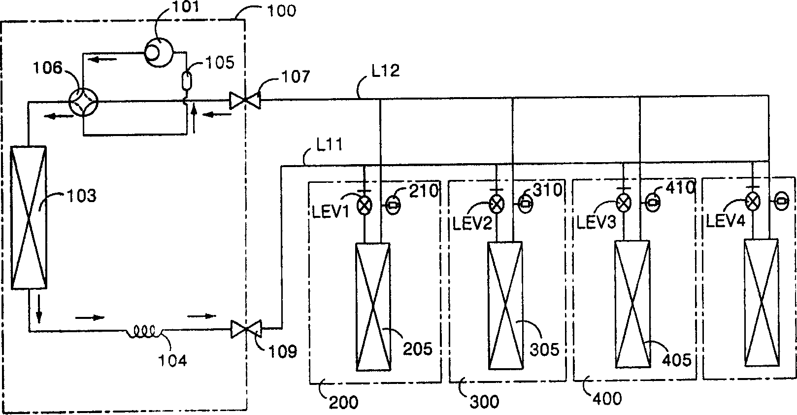 Air-conditioner with one outdoor set and multiple indoor sets and its control method