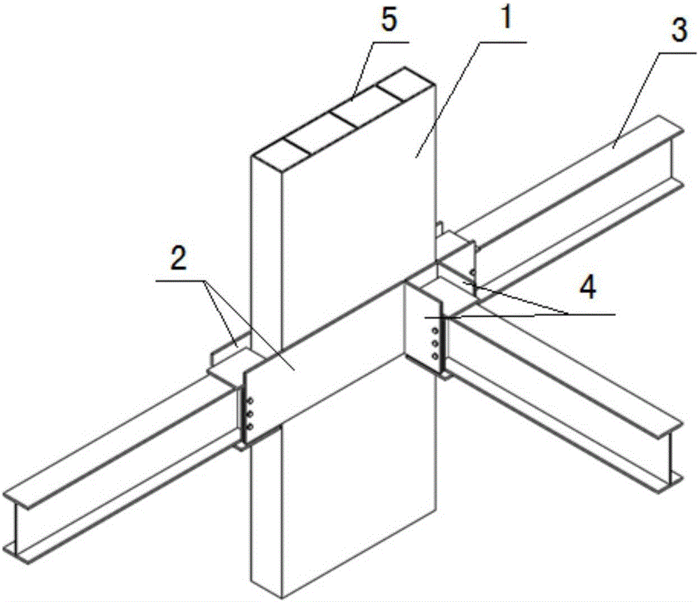 T-shaped beam column connecting joint