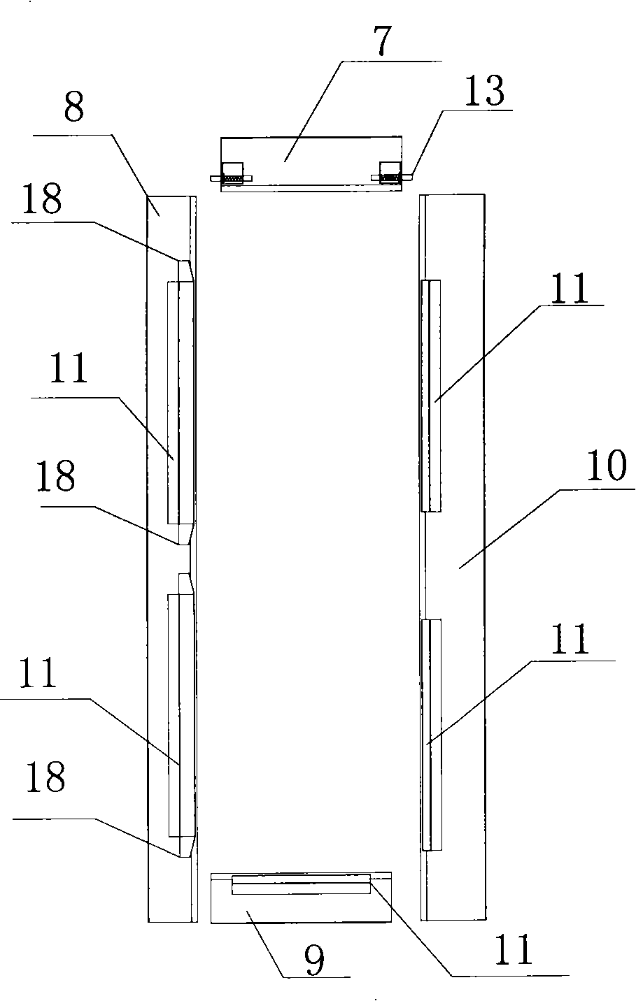 Frame type glass door without screw fixing