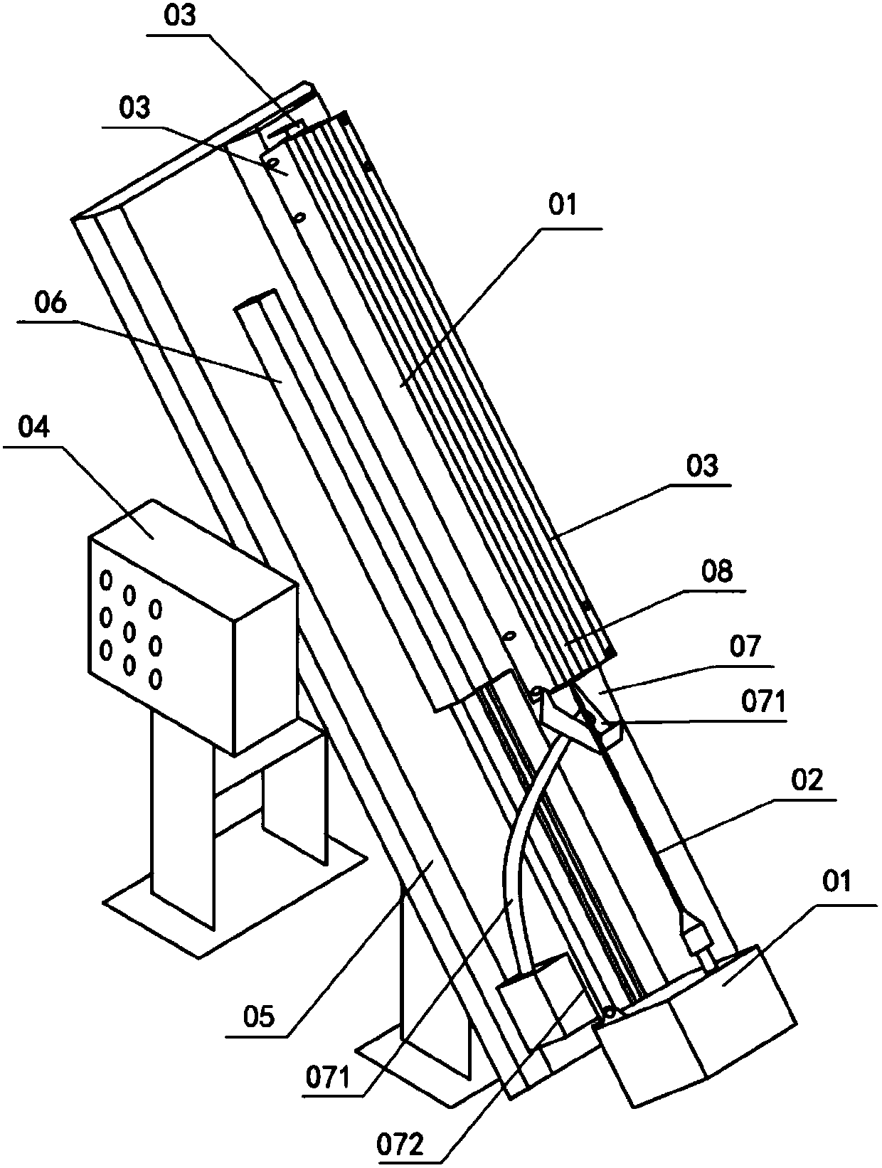 A waterless automatic punching machine for marble long holes