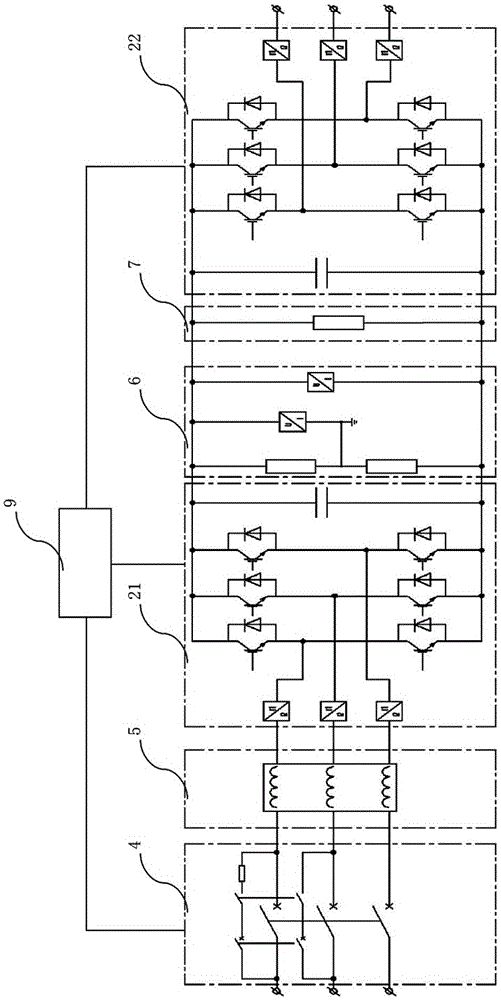 Frequency conversion device and its power expansion method