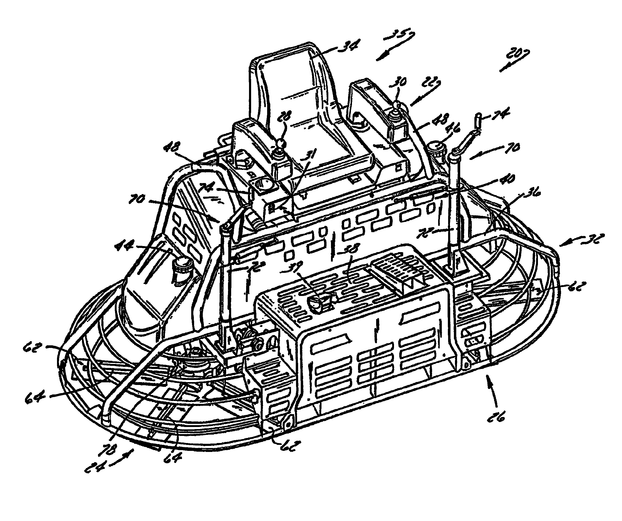 Multiple preset concrete trowel steering system