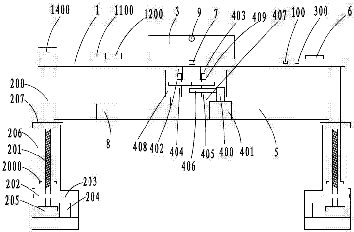 Lifting table with automatic slope adjusting function and control method thereof