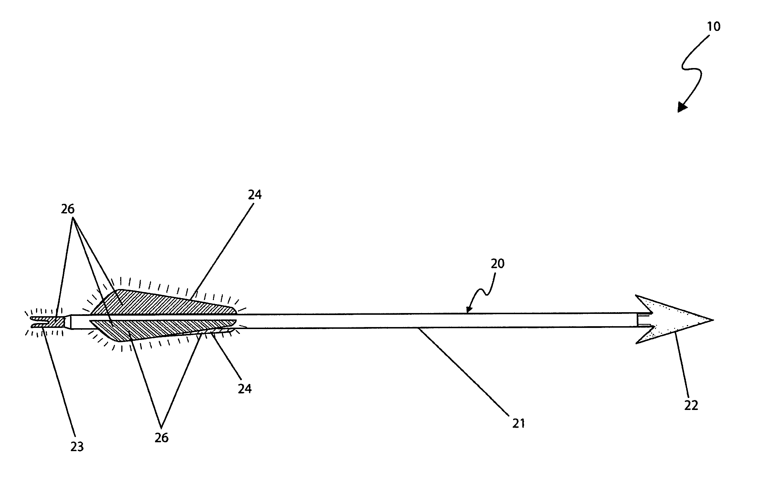 Hunting arrow with phosphorescent indicator