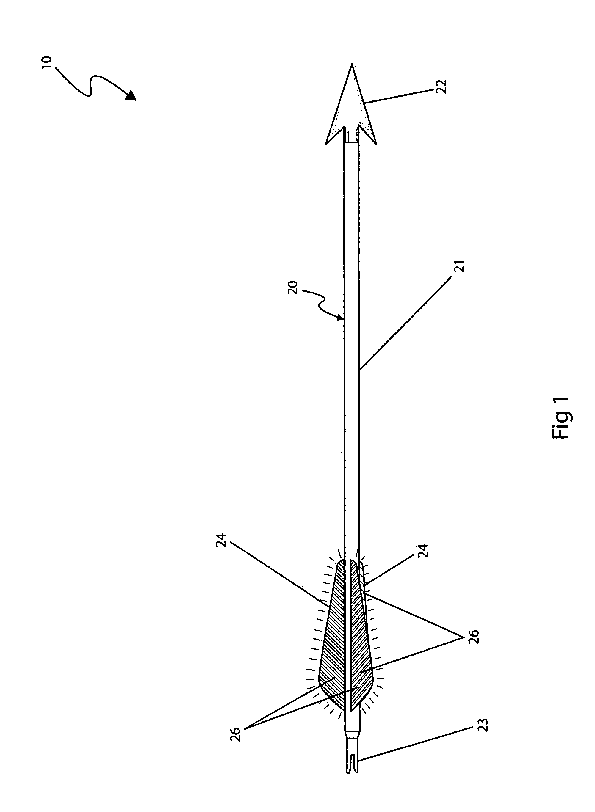 Hunting arrow with phosphorescent indicator