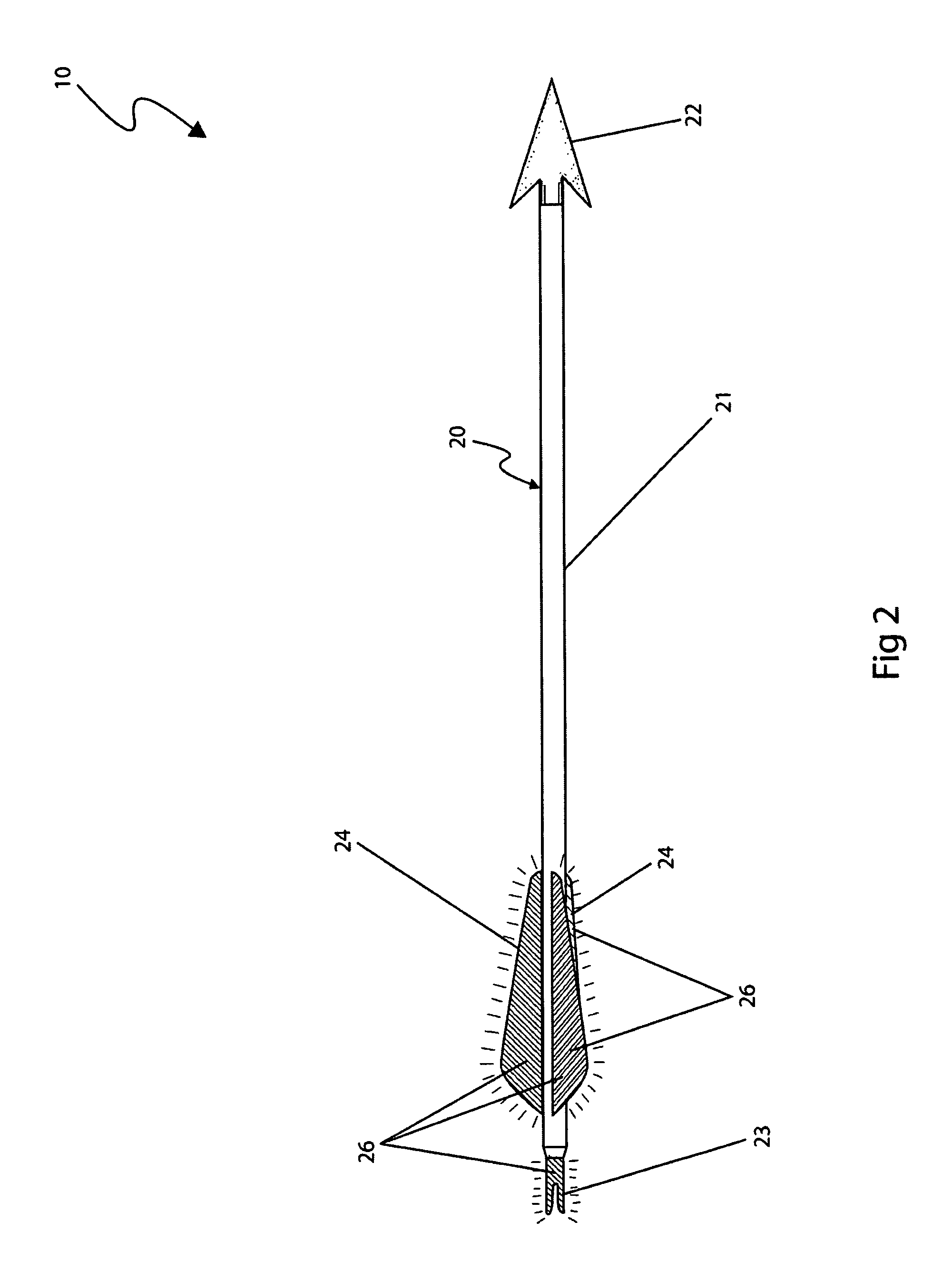 Hunting arrow with phosphorescent indicator