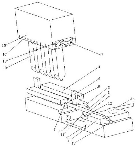 Automobile hinge plate machining die