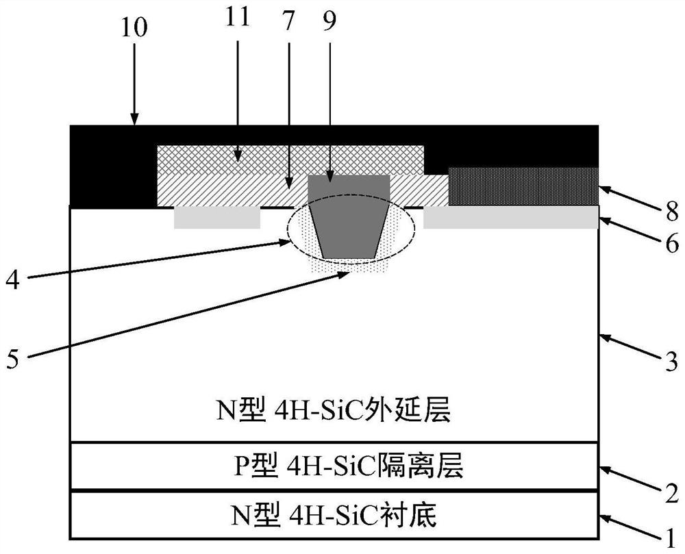 SiC Schottky power diode and production method thereof