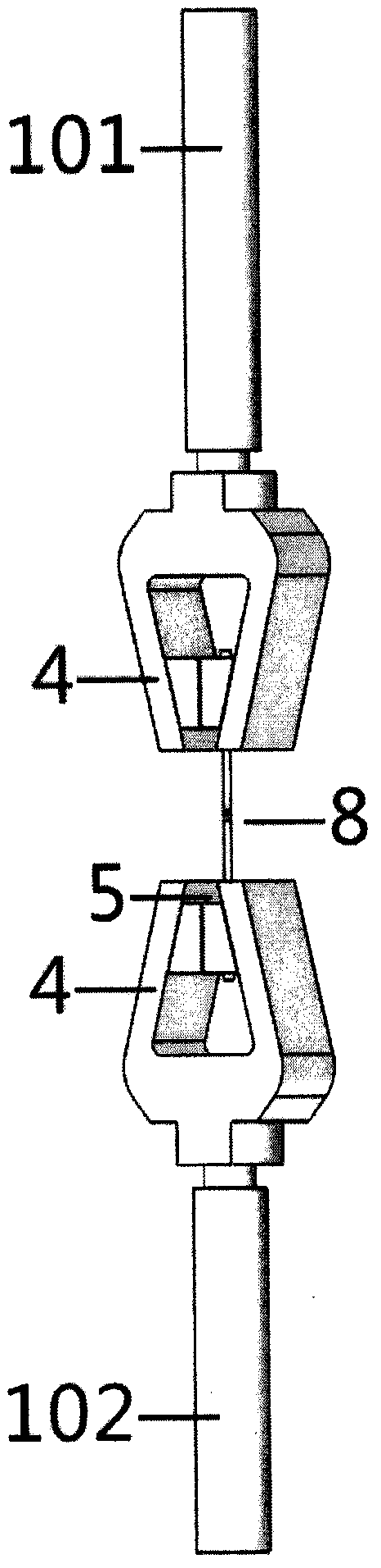 System for testing viscoplastic material creep by utilizing heat-electricity-force coupling field