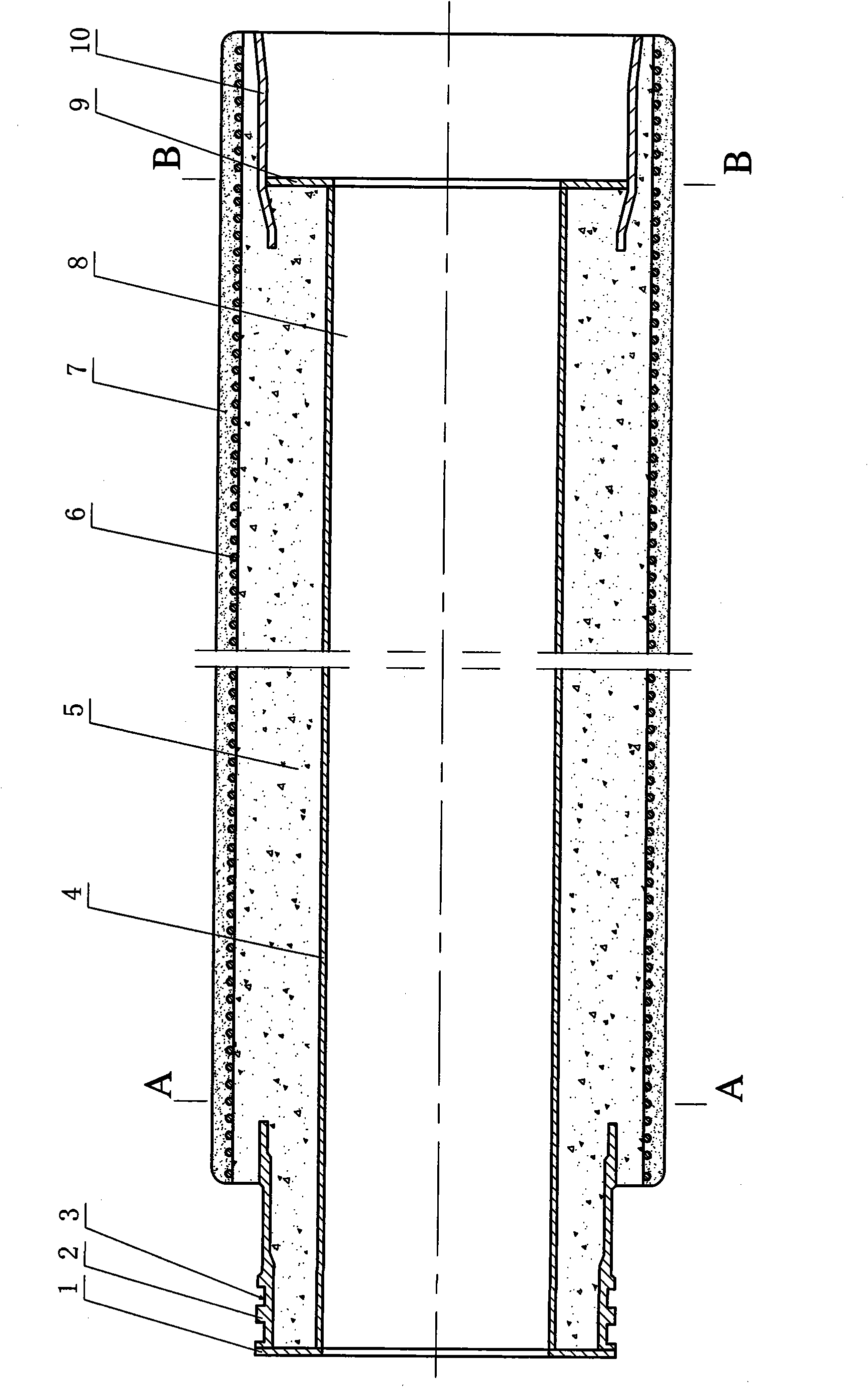 Precast prestressed concrete pipe gallery with plastic lining