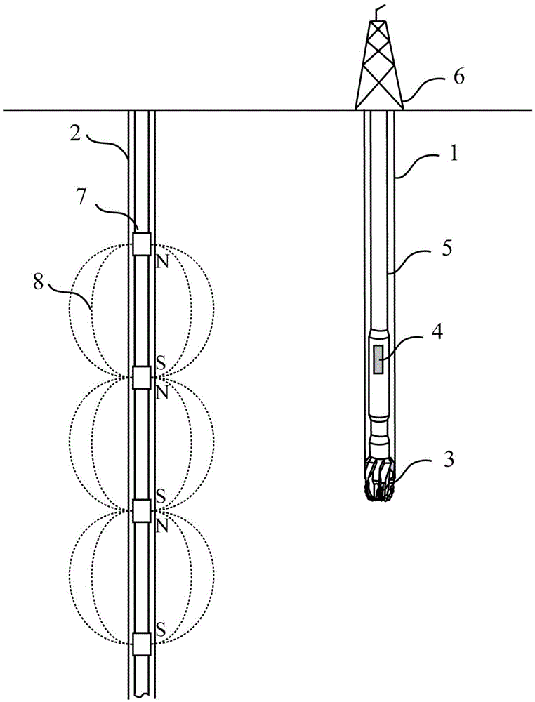 Drilling well and adjacent drilled well active anti-collision method