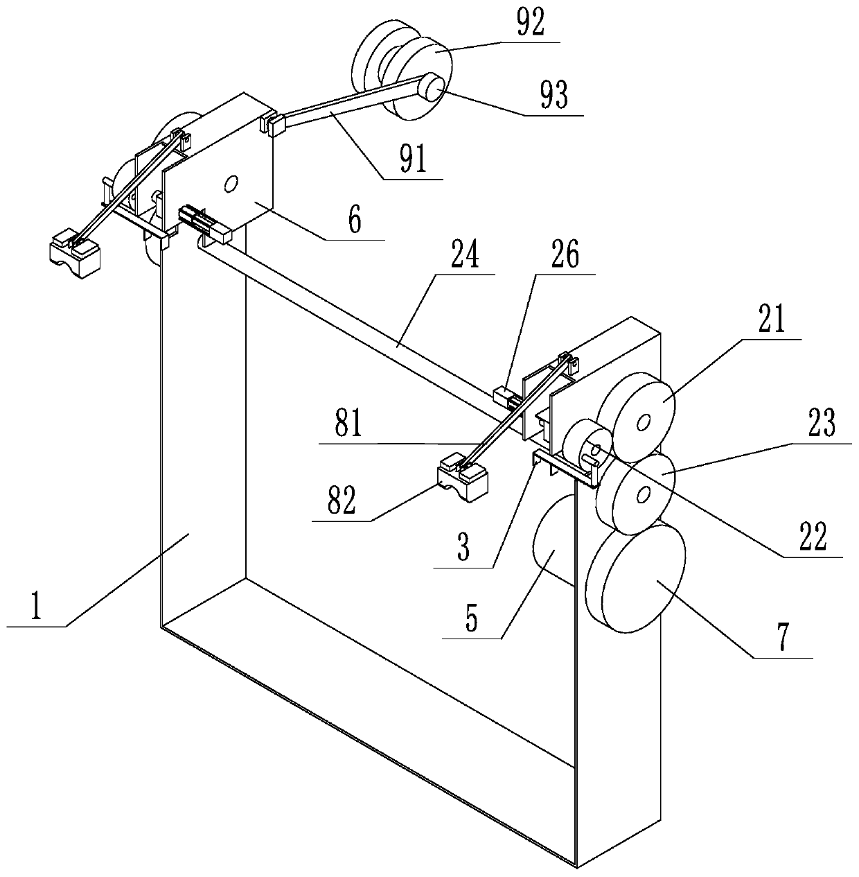 A cable snow removal device