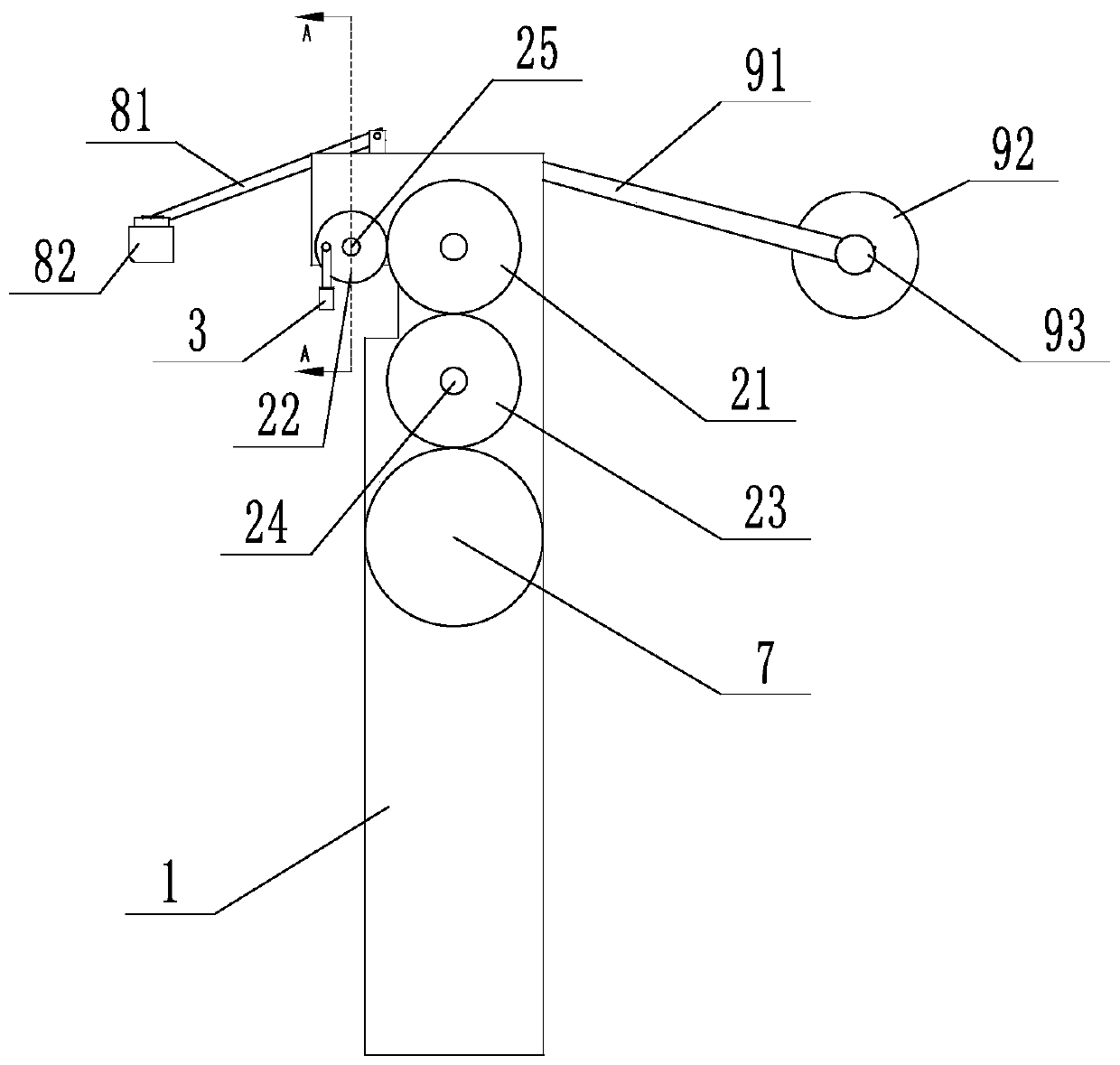 A cable snow removal device