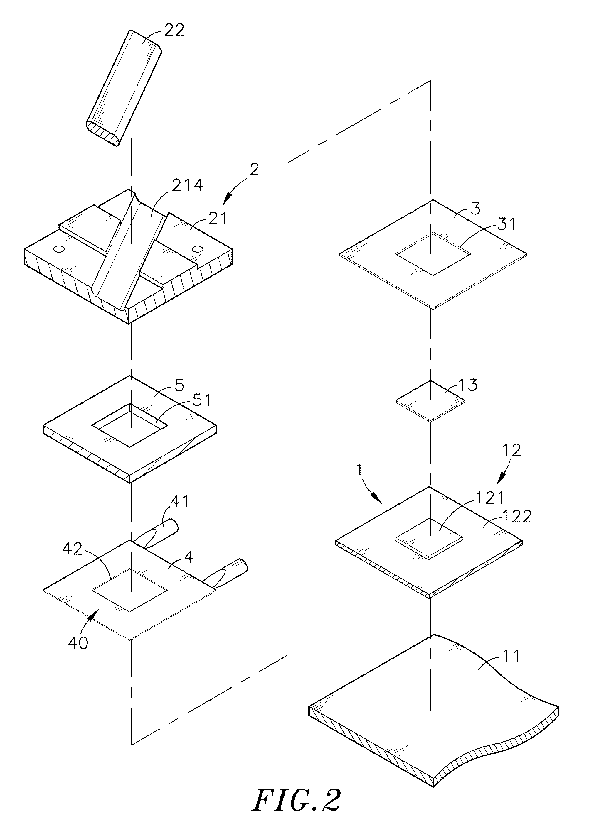 Heating element and circuit module stack structure