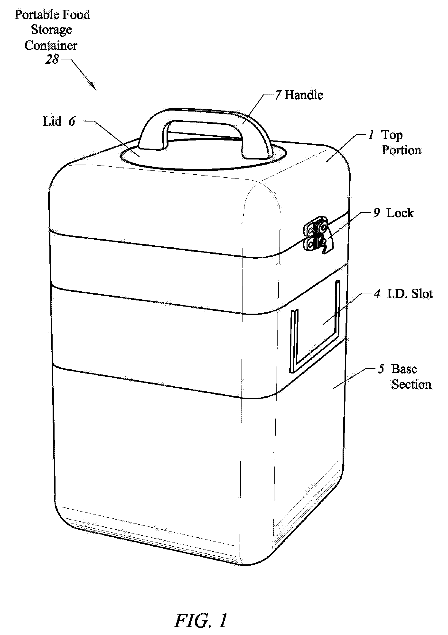 Portable food storage container