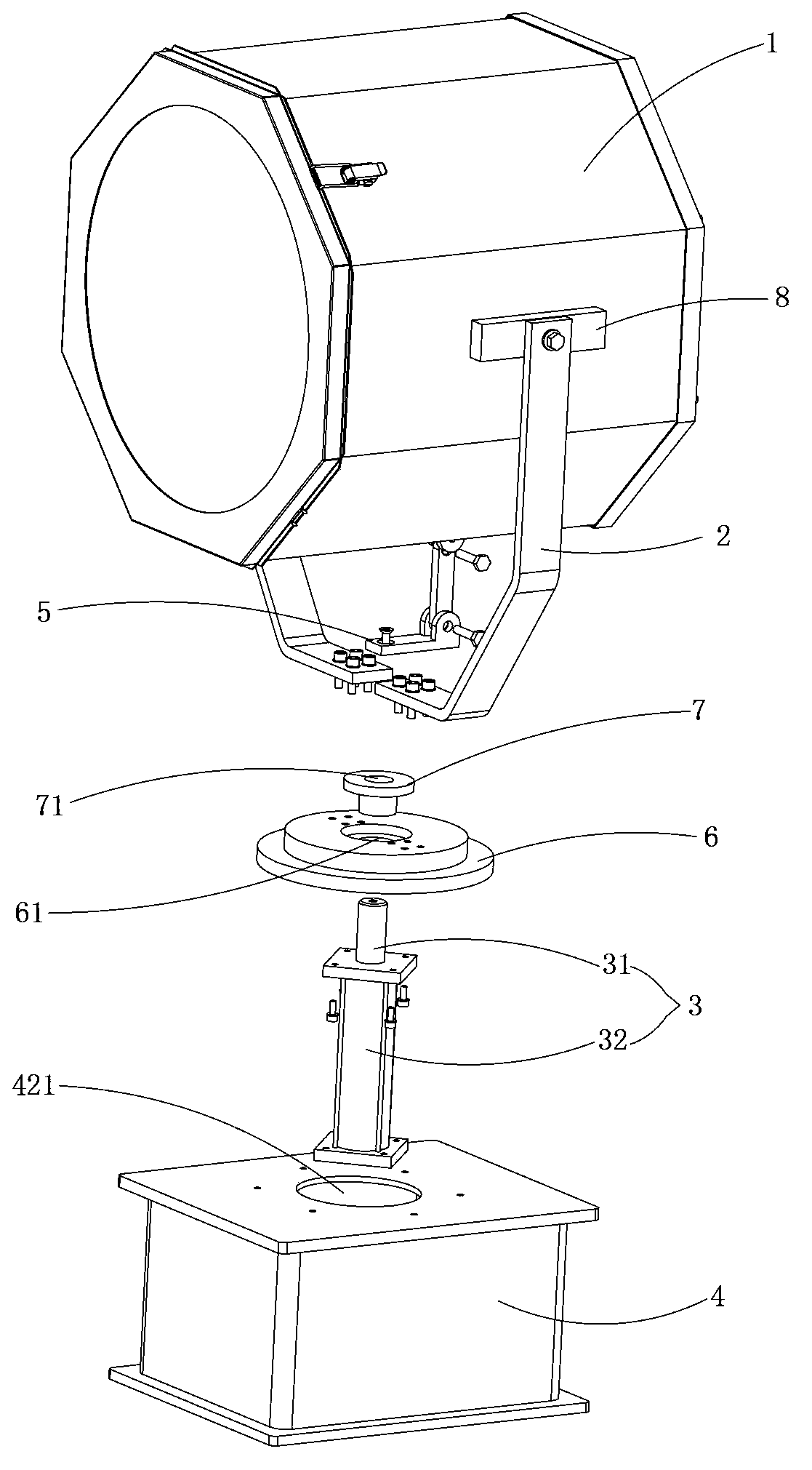 Adjusting structure of lamp irradiating angles