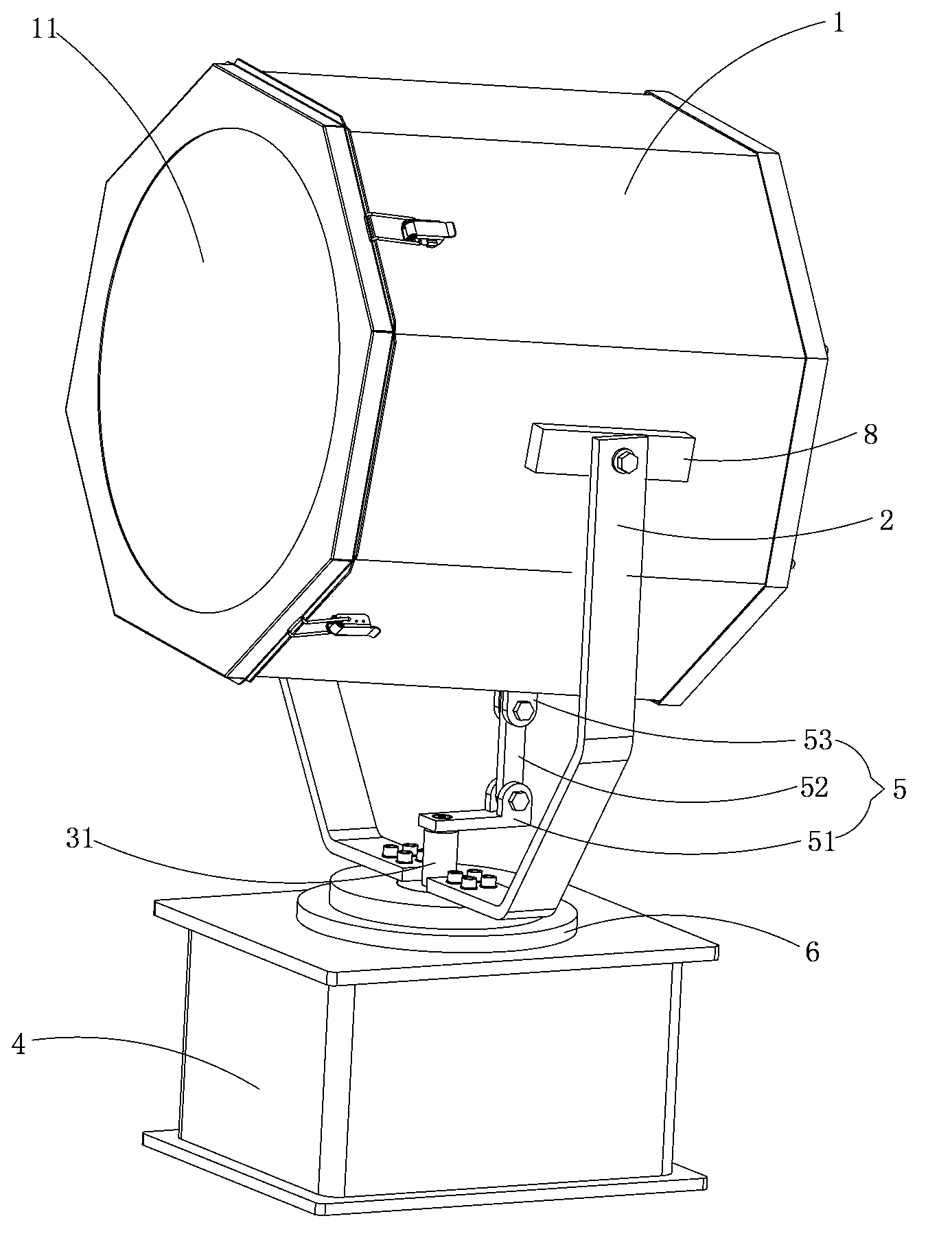 Adjusting structure of lamp irradiating angles