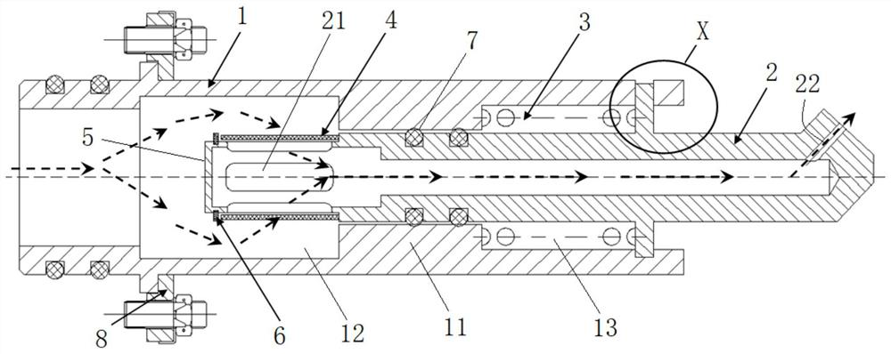 Lubricating oil nozzle with filtering function