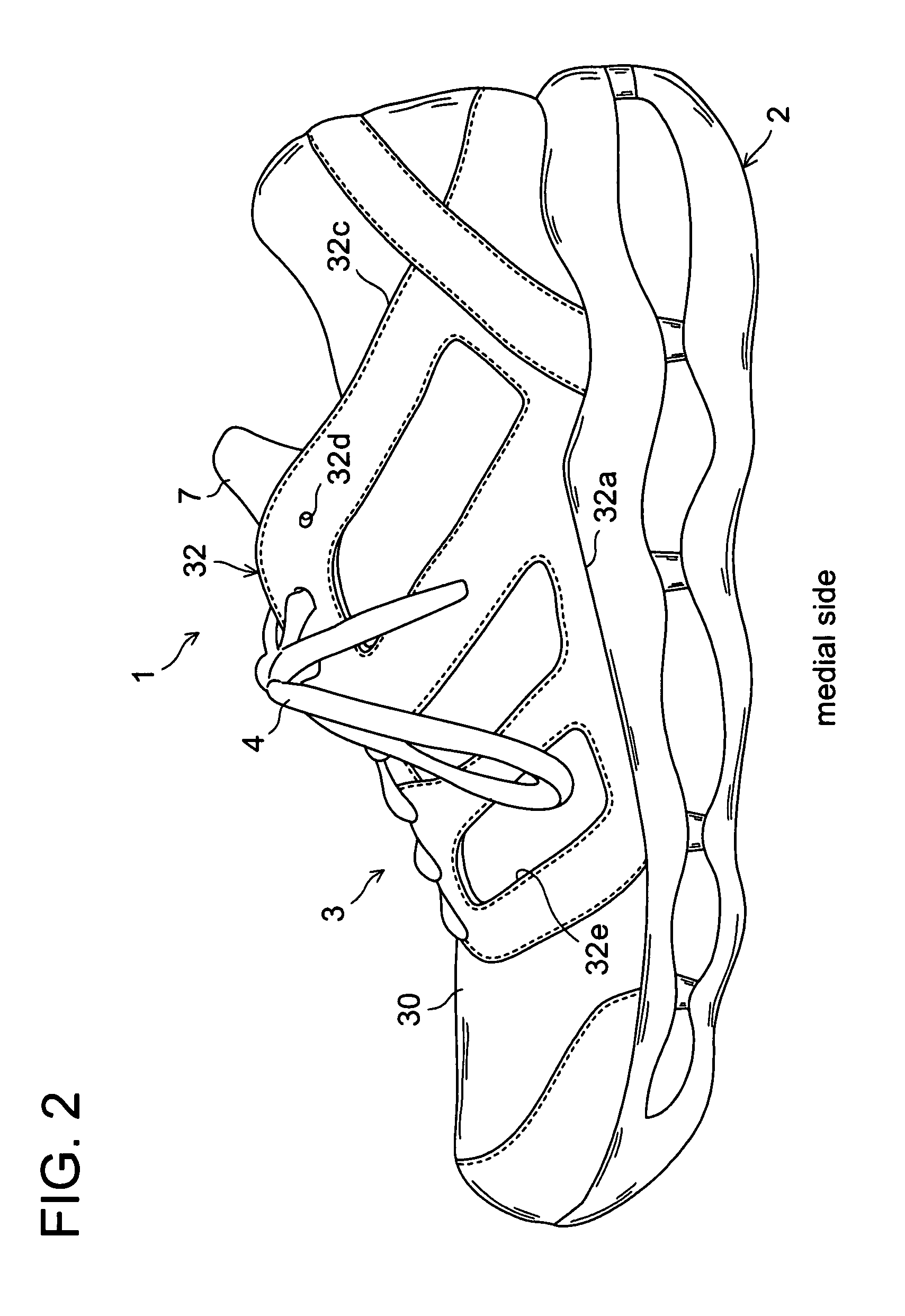 Upper structure for a shoe