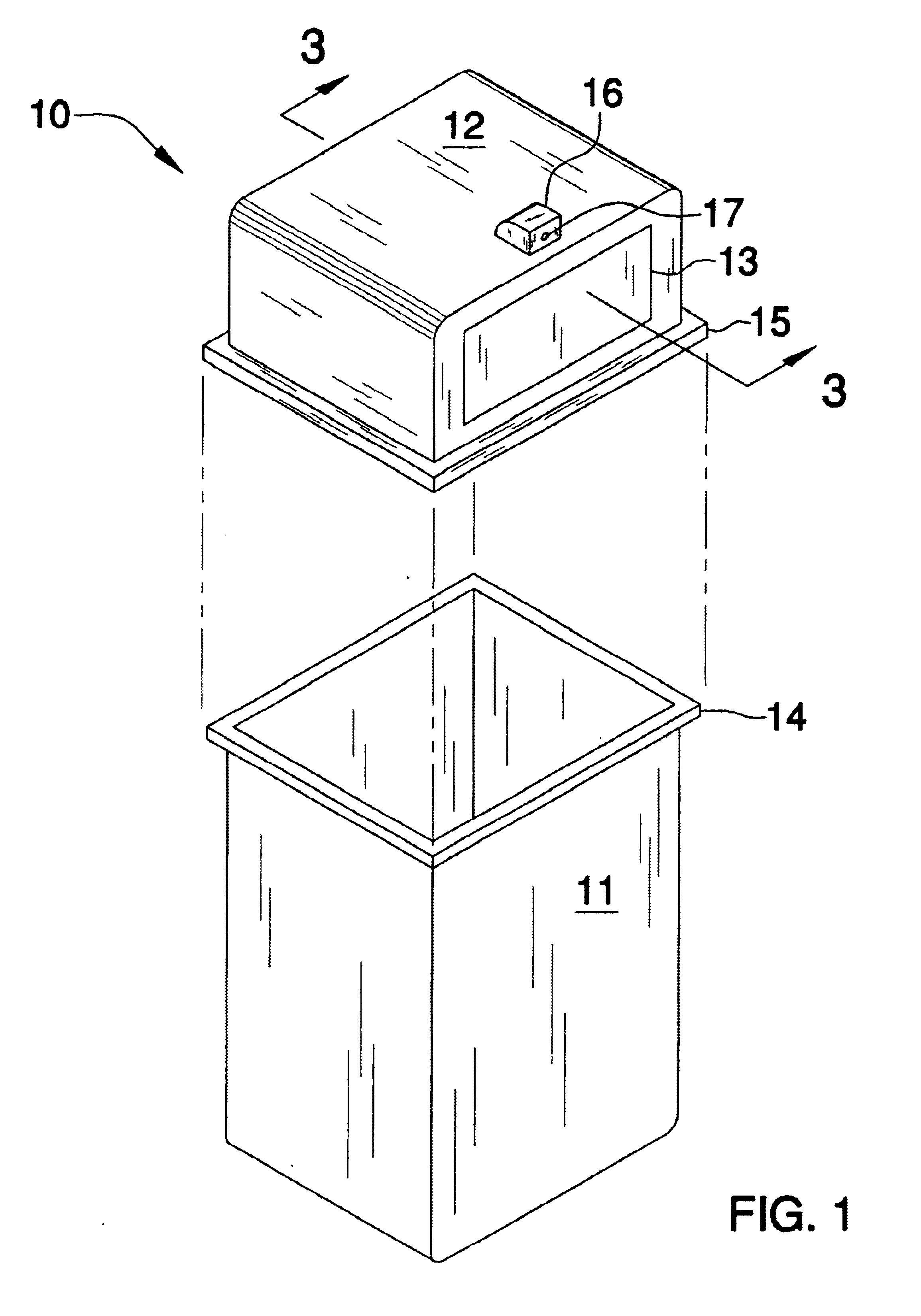 Garbage container with automatic door operator