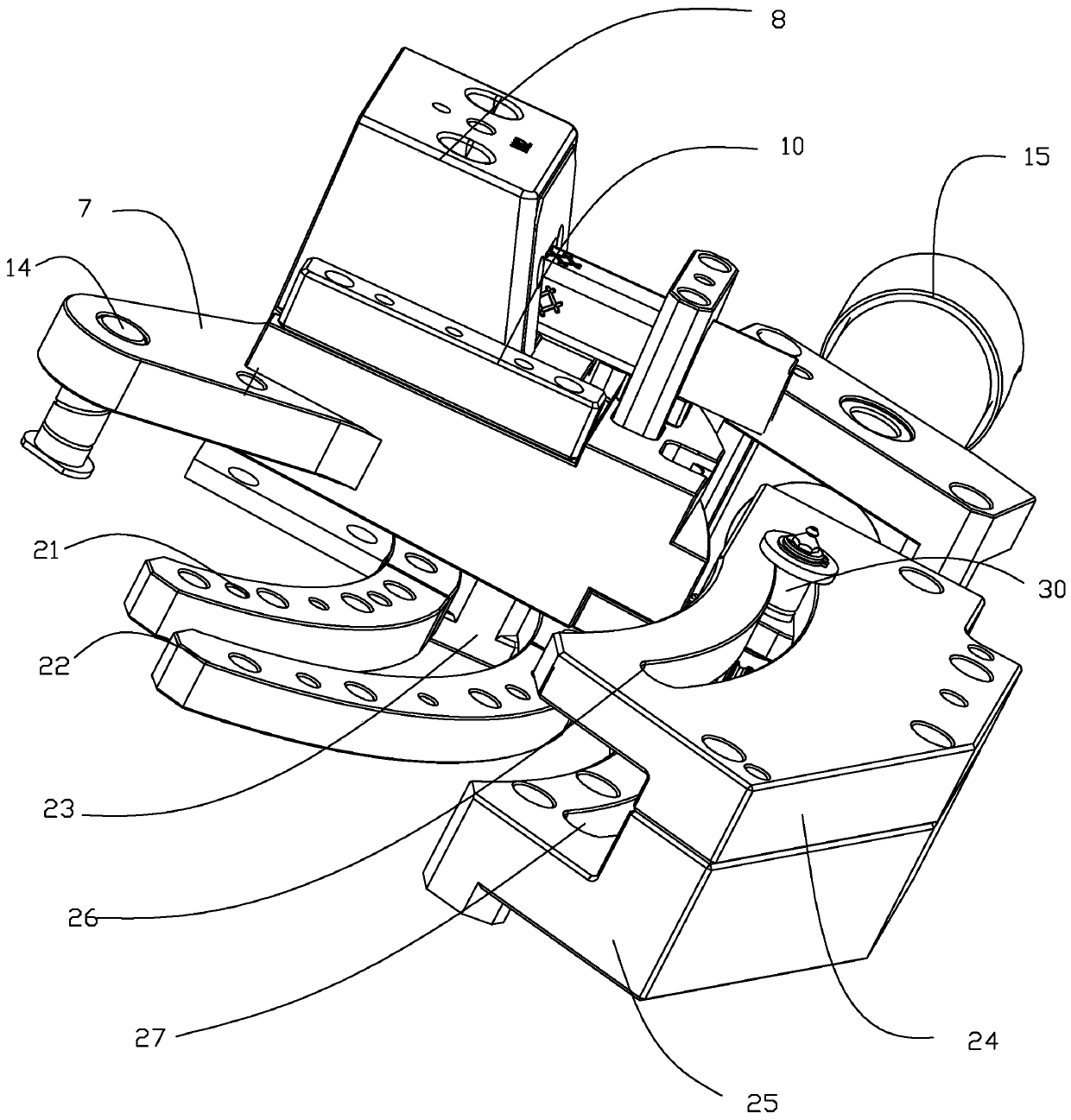 Automobile elbow pipe core-pulling mechanism