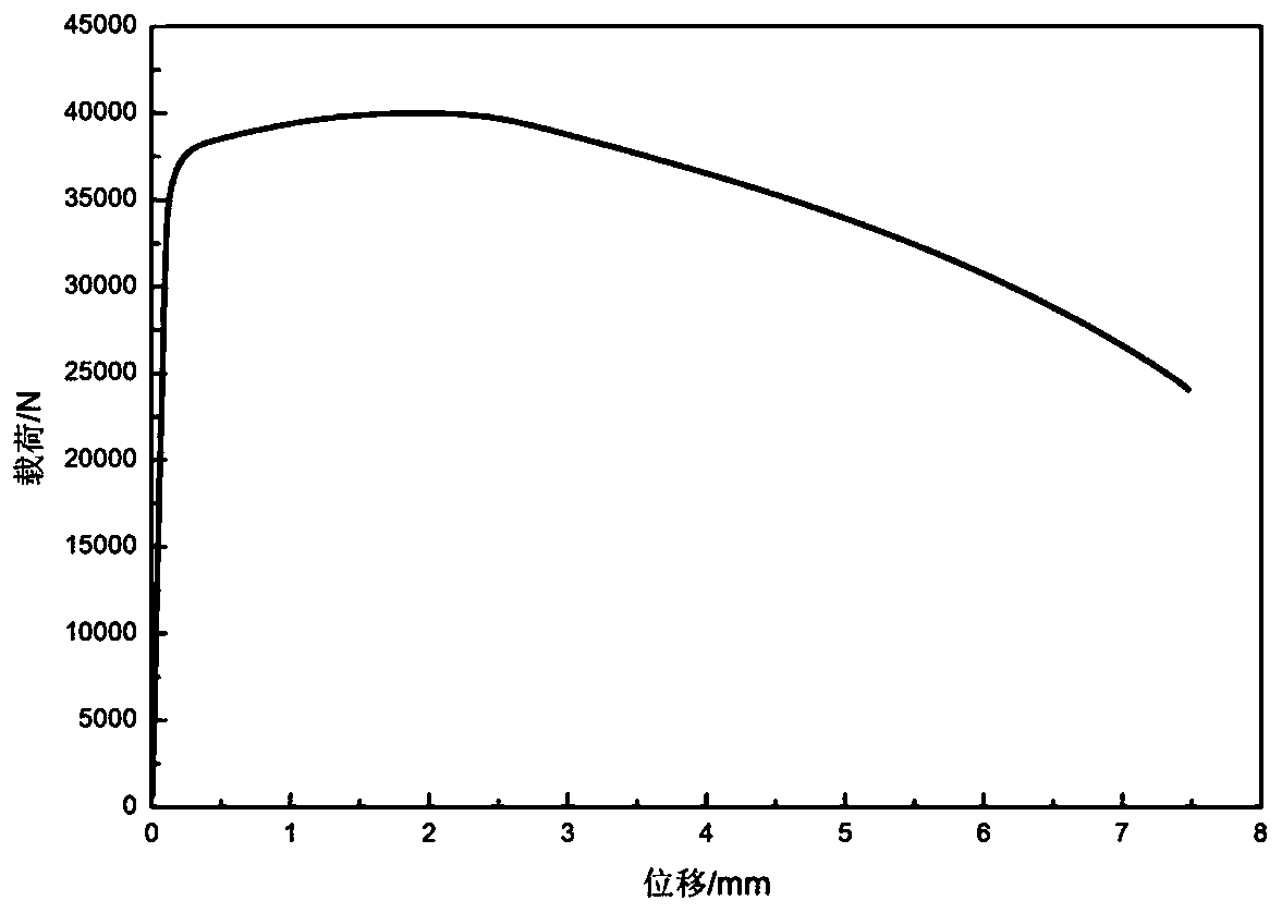 Method for measuring uniaxial tension large-strain-range hardening curve of metal round bar specimen