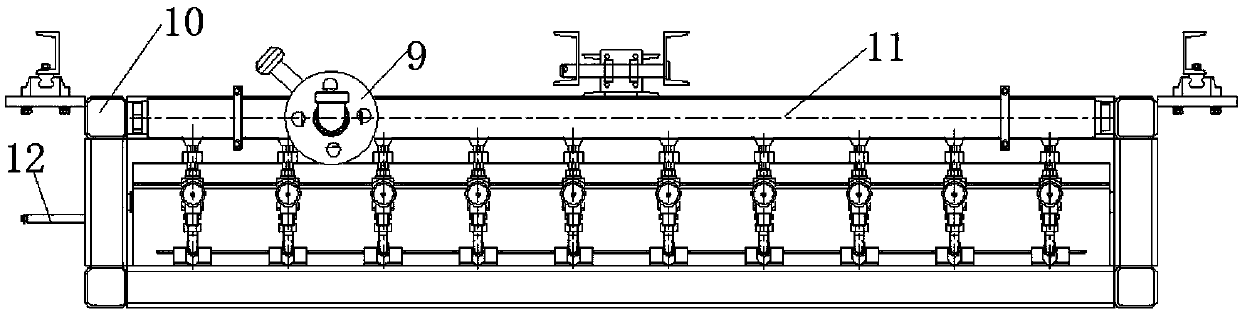 High-pressure water spraying cleaning system test device and test method thereof