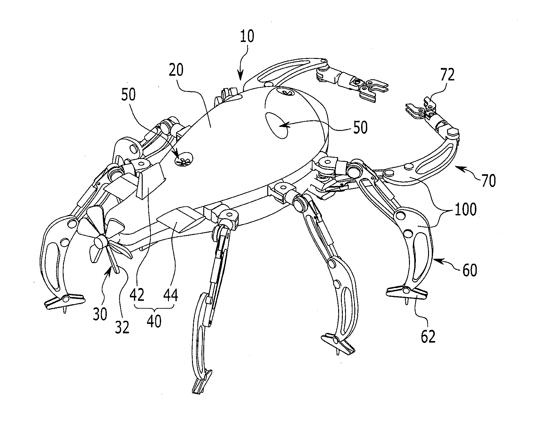 Underwater moving apparatus and moving method thereof