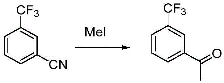 Preparation method for m-trifluoromethyl acetophenone and intermediate thereof