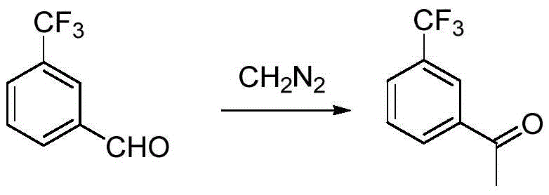 Preparation method for m-trifluoromethyl acetophenone and intermediate thereof