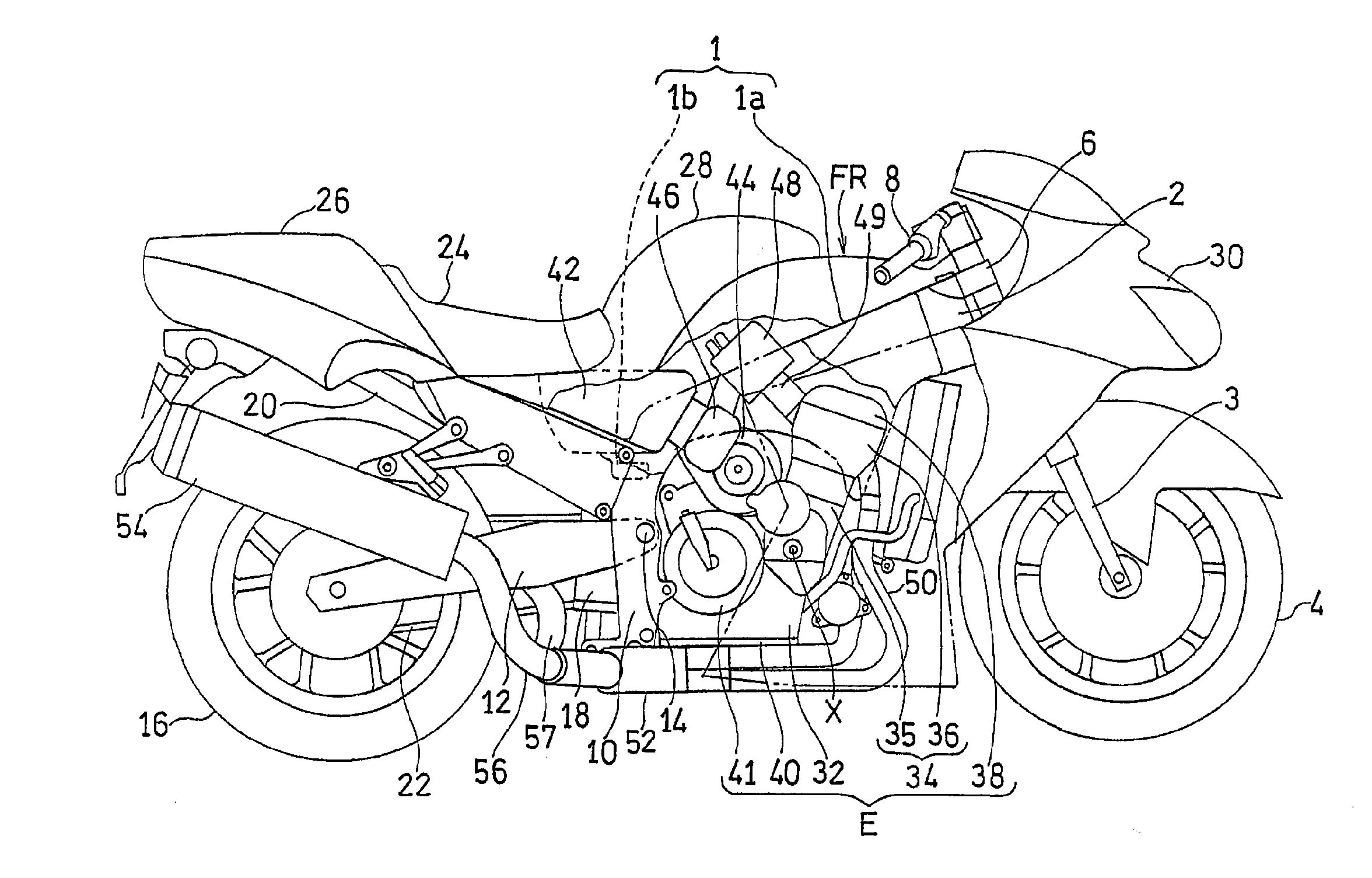 Motorcycle with supercharger