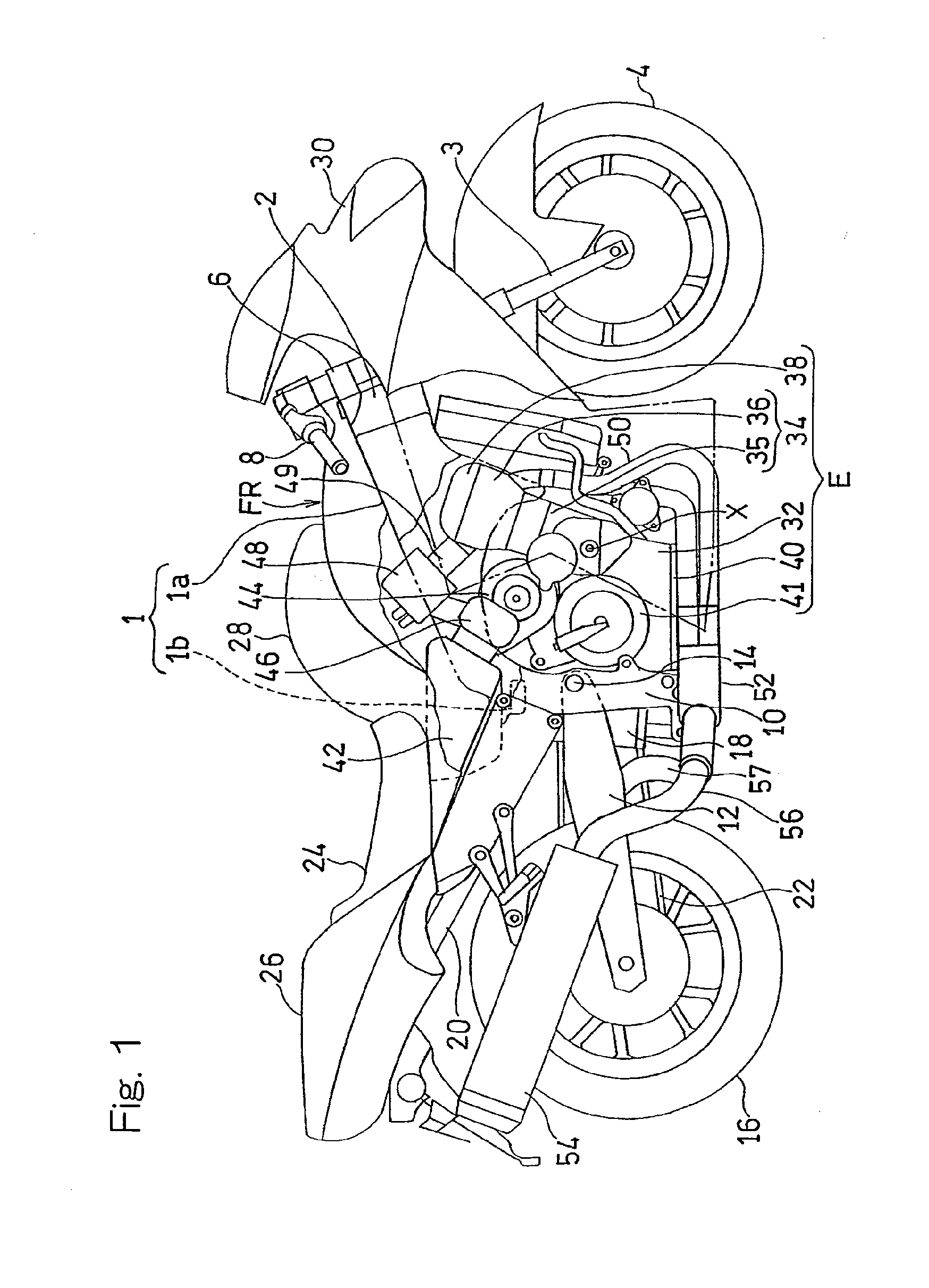 Motorcycle with supercharger