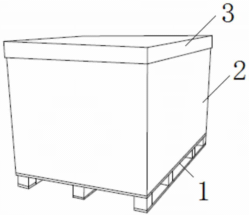 Packing case bottom support used for glass separated-type fixing