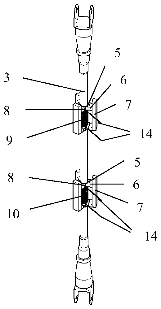 Bridge suspender damage and wire breakage detection device based on magnetostriction method