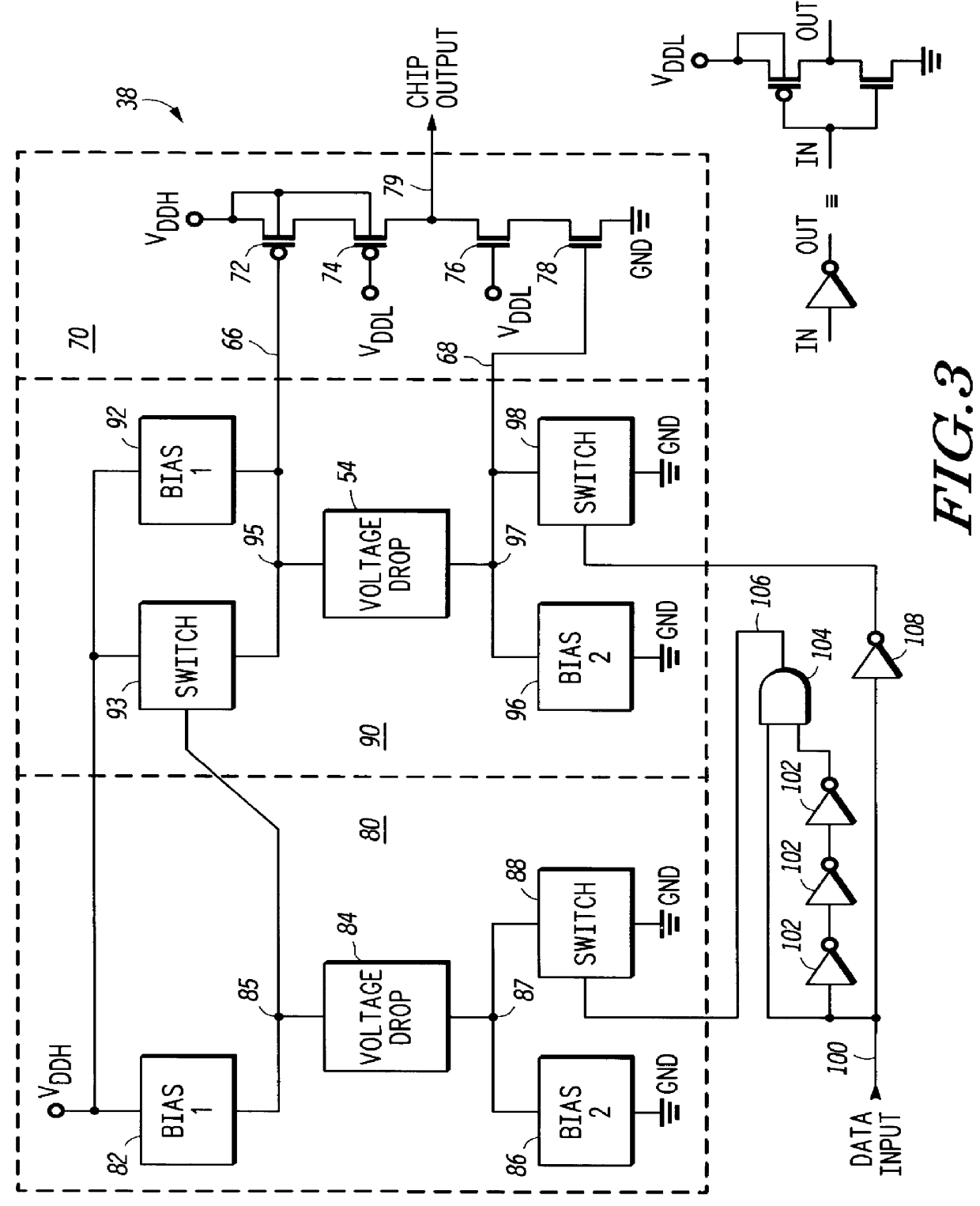 Digital output buffer for multiple voltage system