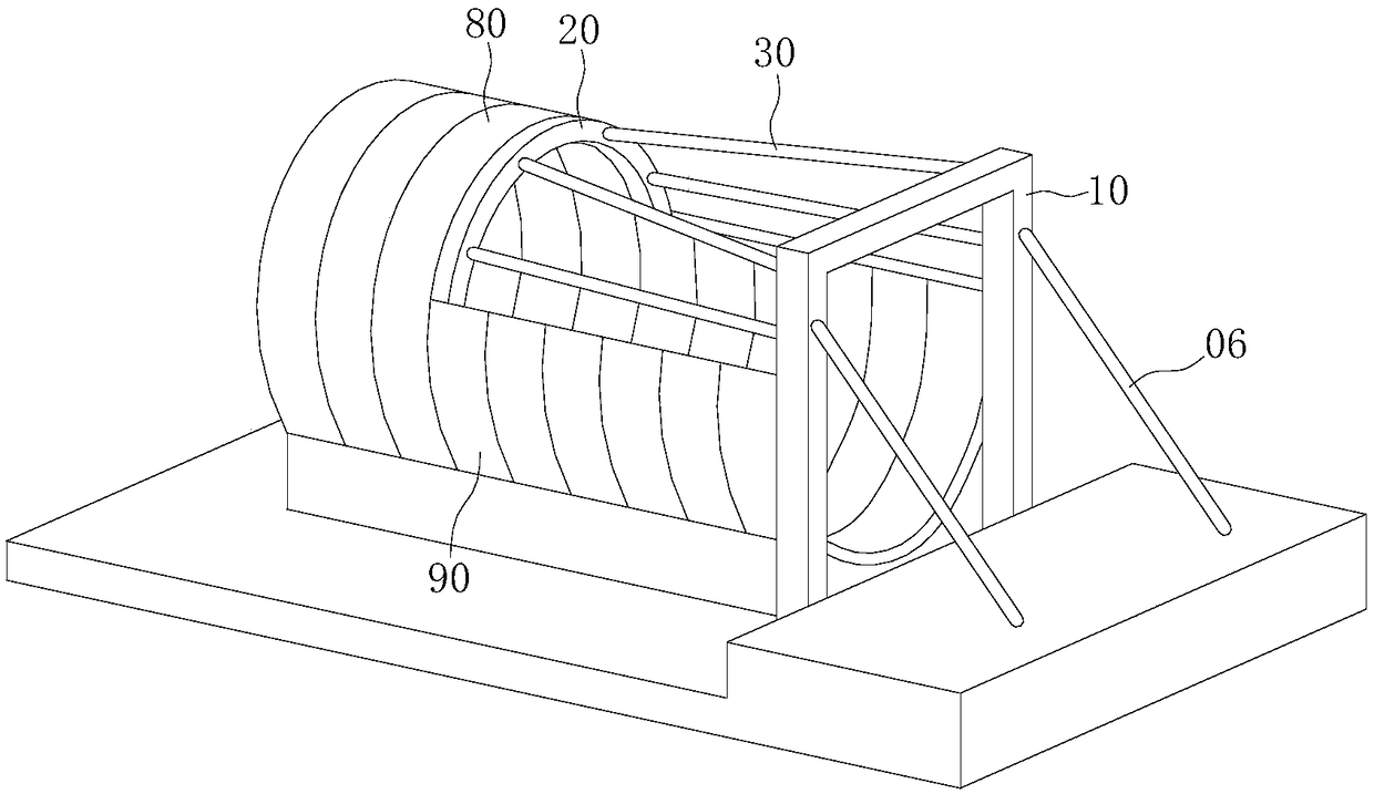 Upper reaction support system and construction method for shield-semi-ring origination